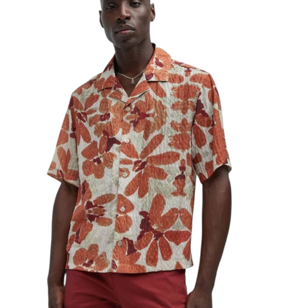 Fashion Nova Men Vibrant Floral Casual Shirt Size L